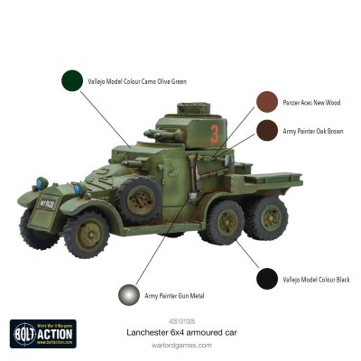 Zoom bild av Lanchester 6x4 armoured car 28mm Warlord