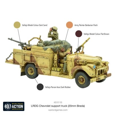 Zoom bild av LRDG Chevrolet support truck (20mm Breda) 28mm Warlord