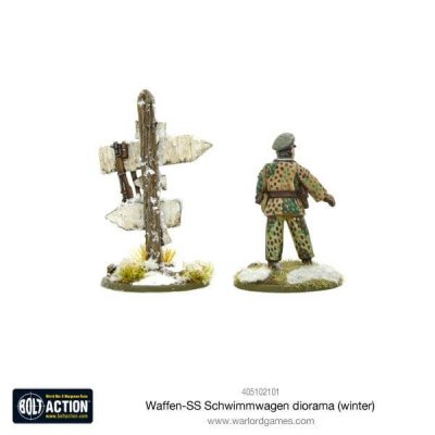 Zoom bild av Waffen-SS Schwimmwagen diorama (winter) 28mm Bolt Action Warlord Games