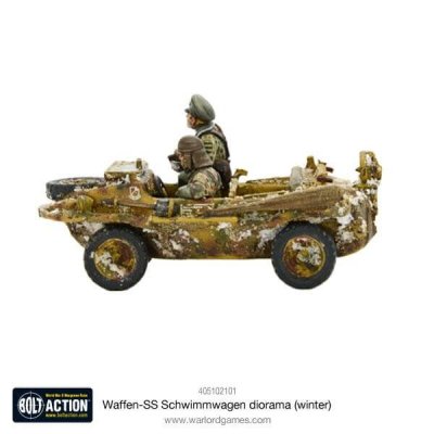 Zoom bild av Waffen-SS Schwimmwagen diorama (winter) 28mm Bolt Action