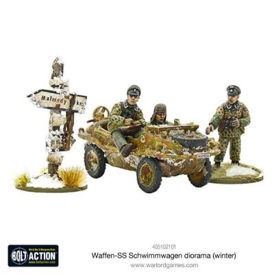 Zoom bild av Waffen-SS Schwimmwagen diorama (winter)