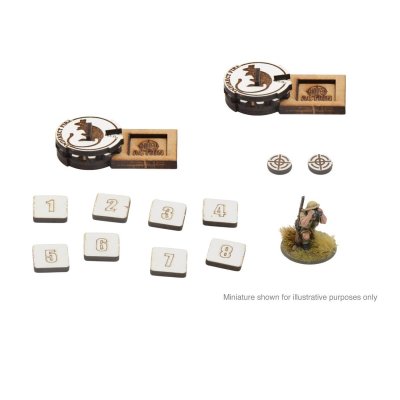 Zoom bild av Bolt Action MDF Artillery zooming in Markers - British 8th Army