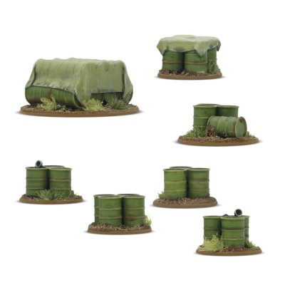 Zoom bild av 408800050 Bolt Action Objective Marker Set - Fuel Dump 28mm Warlord Games