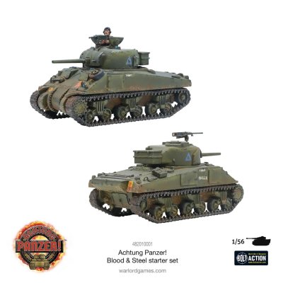 Zoom bild av Achtung Panzer! hard plastic Sherman V medium tanks