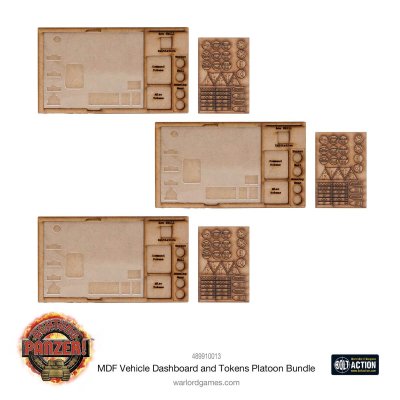 Zoom bild av Achtung Panzer! MDF Vehicle Dashboard and Tokens Platoon Bundle
