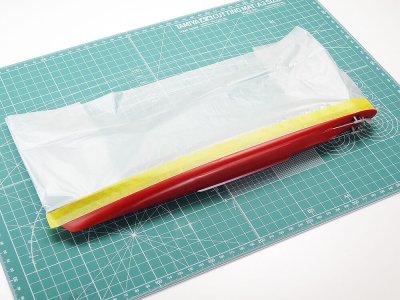 Zoom bild av Masking Tape w/Plastic Sheeting 150mm Tamiya