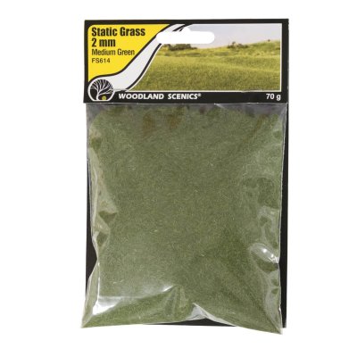 Zoom bild av FS614 Medium Green Static Grass 2mm Woodland Scenics