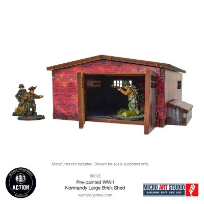 Zoom bild av WW2 Normandy Large Brick Shed prepainted 28mm Bolt Action