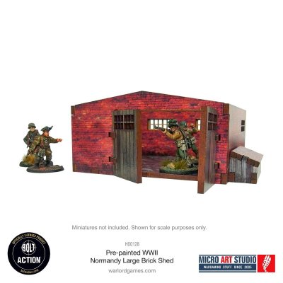 Zoom bild av WW2 Normandy Large Brick Shed 28mm prepainted terrain Micro Art Studio