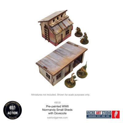 Zoom bild av WW2 Normandy Small Sheds with Dovecote Bolt Action officially licensed prepainted terrain. Scale 28mm Micro Art Studio