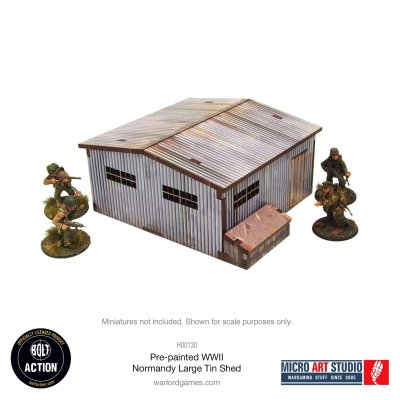 Zoom bild av H00130 WW2 Normandy Large Tin Shed 28mm Micro Art Studio