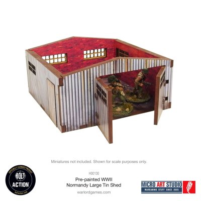 Zoom bild av WW2 Normandy Large Tin Shed prepainted 28mm Bolt Action