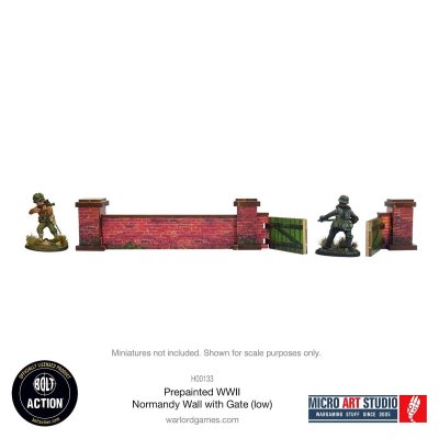 thumbnail image 2 of Pre-Painted WW2 Normandy Walls With Gate (Low) - Bolt Action Terrain By Warlord Games 2 of 6