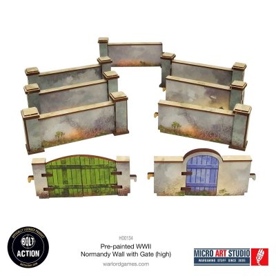 Zoom bild av WW2 Normandy Wall with Gate (high) 28mm prepainted terrain Micro Art Studio