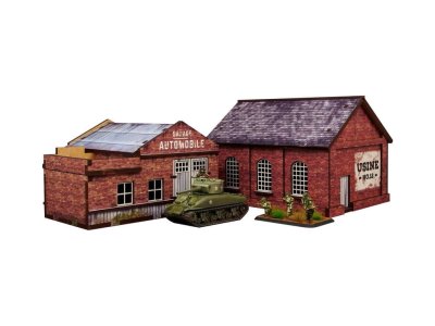 Zoom bild av WW2 Normandy Garage & Factory 15mm prepainted terrain Micro Art Studio