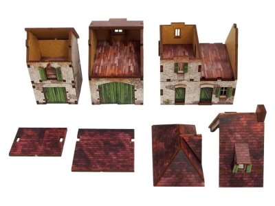 Zoom bild av WW2 Normandy Farmhouse w. Outbuildings 15mm prepainted
