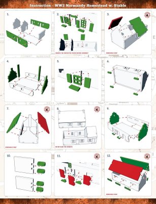 Zoom bild av WW2 Normandy Homestead w. Stable 15mm MAS