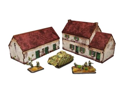 Zoom bild av WW2 Normandy Homestead w. Stable scale 15mm