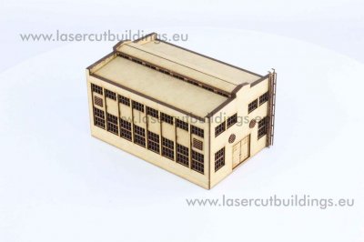Verkstadsbyggnad med takfönster (15mm)