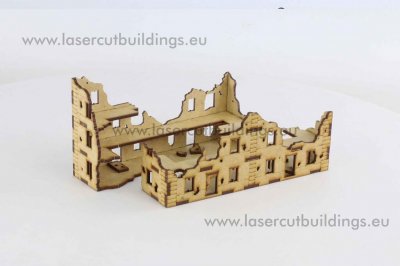 Zoom bild av Lägenhetshus II långsida raserad (15mm)