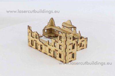 Zoom bild av Lägenhetshus II långsida raserad (15mm)