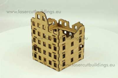 Zoom bild av Höghus skadat (15mm)