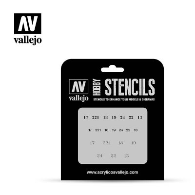 Zoom bild av Vallejo Hobby Stencils Soviet Numbers WWII