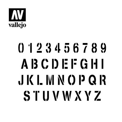 Vallejo Hobby Stencils Stamp Font
