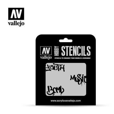Zoom bild av Vallejo Hobby Stencils Street Art Num 1