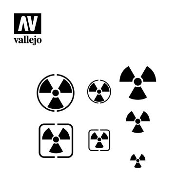Vallejo Hobby Stencils Radioactivity Signs