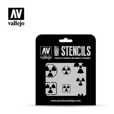 Zoom bild av Vallejo Hobby Stencils Radioactivity Signs