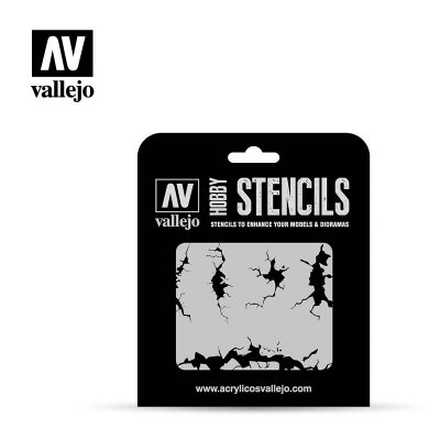 Zoom bild av Vallejo Hobby Stencils Cracked Wall