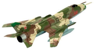 Zoom bild av Su-17 Fitter Fighter-bomber Flight