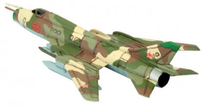 Zoom bild av Su-17 Fitter Fighter-bomber Flight