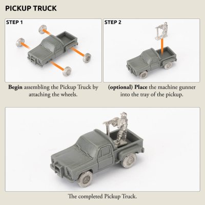 Zoom bild av TUS713 Pickup Trucks Assembly Guide World War III: Team Yankee 15mm