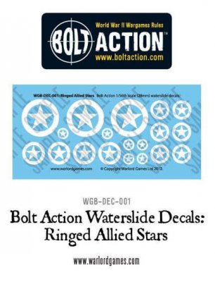 Warlord Games Bolt Action Ringed Allied Stars Decal Sheet
