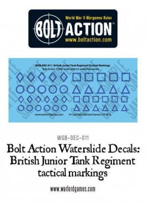 Warlord Games Bolt Action British Junior Tank Regiment Tactical Markings