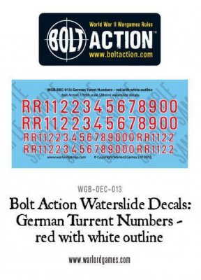 Warlord Games Bolt Action German Turret Numbers - Red with White Outline