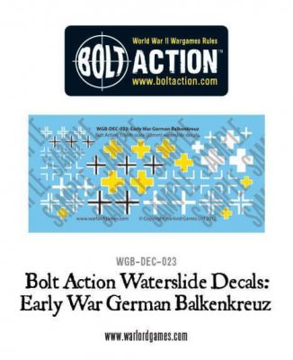 Warlord Games Bolt Action Early War German Balkenkreuz Decal Sheet