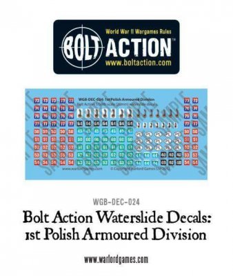 Warlord Games Bolt Action 1st Polish Armoured Division Decal Sheet