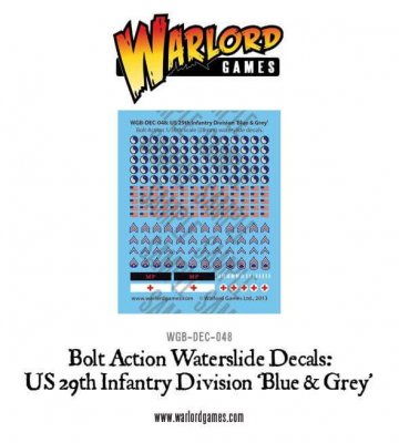 Warlord Games Bolt Action US 29th Infantry Division 'Blue & Grey' Decals