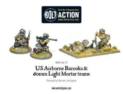Zoom bild av WGB-AA-27 US Airborne Bazooka and 60mm light mortar teams 28mm Bolt Action Warlord Games