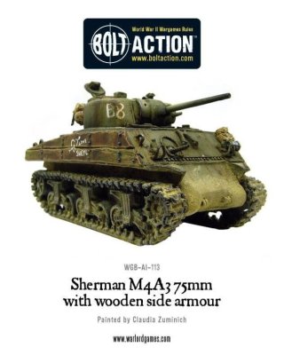 Zoom bild av WGB-AI-113 Sherman M4A3 (75mm) with wooden armour 28mm Bolt Action Warlord Games