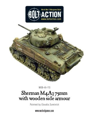 Zoom bild av Sherman M4A3 (75mm) with wooden armour 28mm Bolt Action Warlord Games