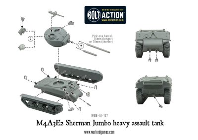 M4A3E2 Sherman Jumbo heavy assault tank 28mm Bolt Action Warlord Games