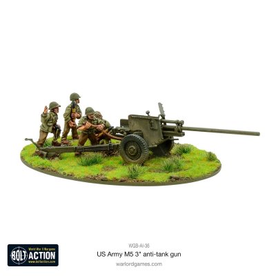 Zoom bild av WGB-AI-36 US Army M5 3 anti-tank gun 28mm Bolt Action Warlord Games