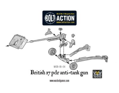 Zoom bild av British Army 17 pdr anti-tank gun 28mm Bolt Action Warlord Games