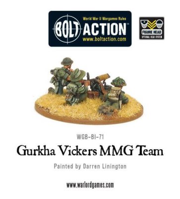 Zoom bild av Gurkha Vickers MMG team 28mm Bolt Action
