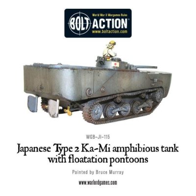 Zoom bild av Japanese Type 2 Ka-Mi amphibious tank with floatation pontoons 28mm Bolt Action Warlord Games