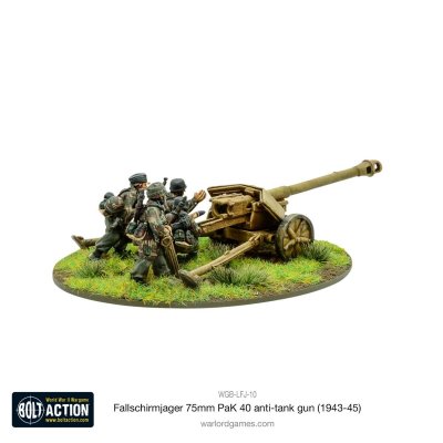Zoom bild av Fallschirmjager 75mm PaK 40 anti-tank gun (1943-45) 28mm Bolt Action